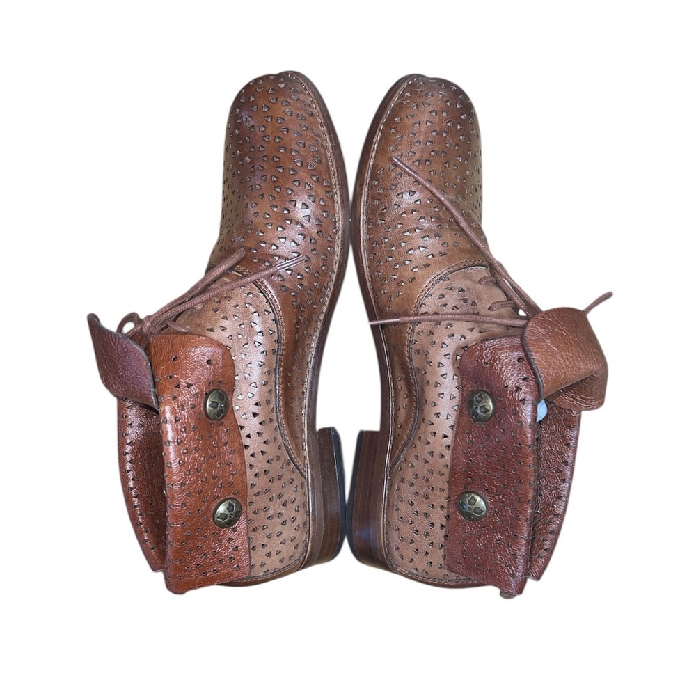 Patricia Nash Women's Sabrina Leather Ankle Boots Size 7.5 Italian Laser Cut - Picture 6 of 12